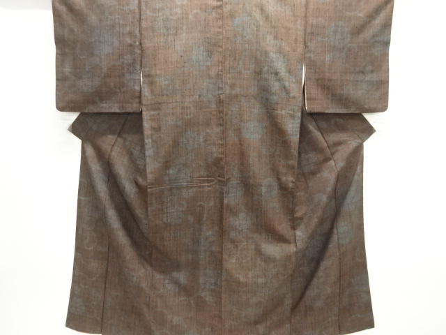 JAPANESE KIMONO / ANTIQUE KIMONO / TSUMUGI / WOVEN FLOWER ARABESQUE
